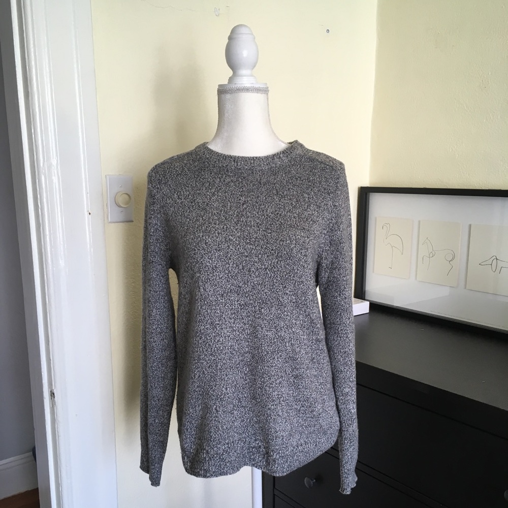 DIVIDED crew neck grey/white melange sweater